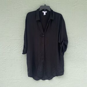 Alfani Intimates Women's Black 3/4 Sleeve Pajama Top Size M